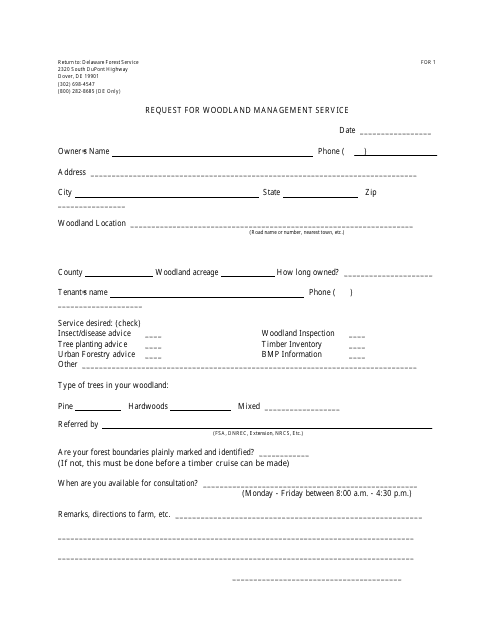 Form FOR1 Printable Pdf