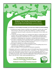 Delaware Tree-Friendly Community Award Application Form - Delaware