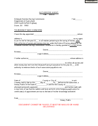 Document preview: Authorized Agent Form - Delaware
