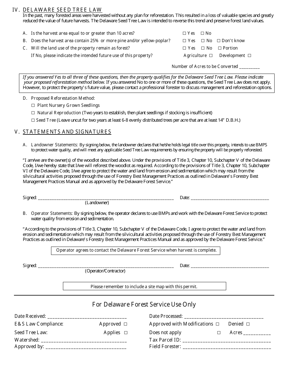 Notification Form and Permit - Delaware, Page 2