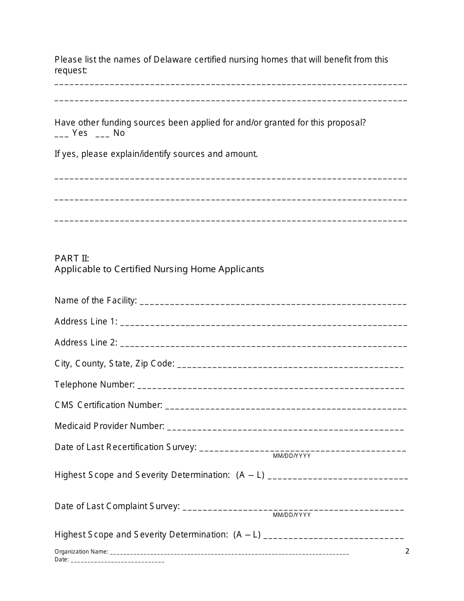 Cmp Request Form - Long Term Care Residents Trust Fund - Delaware, Page 2
