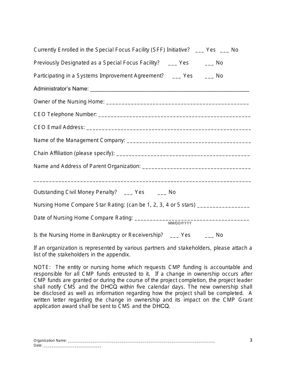Cmp Request Form - Long Term Care Residents Trust Fund - Delaware, Page 3