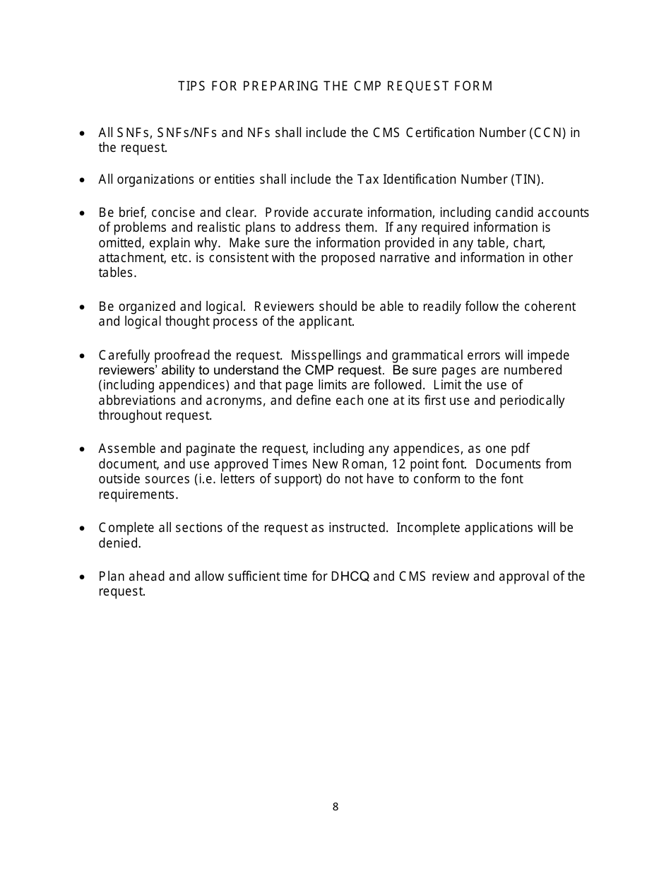 Instructions for Cmp Request Form - Long Term Care Residents Trust Fund - Delaware, Page 9