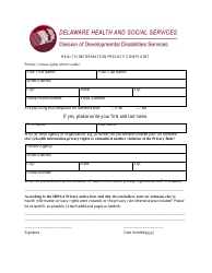 Health Information Privacy Complaint Form - Delaware