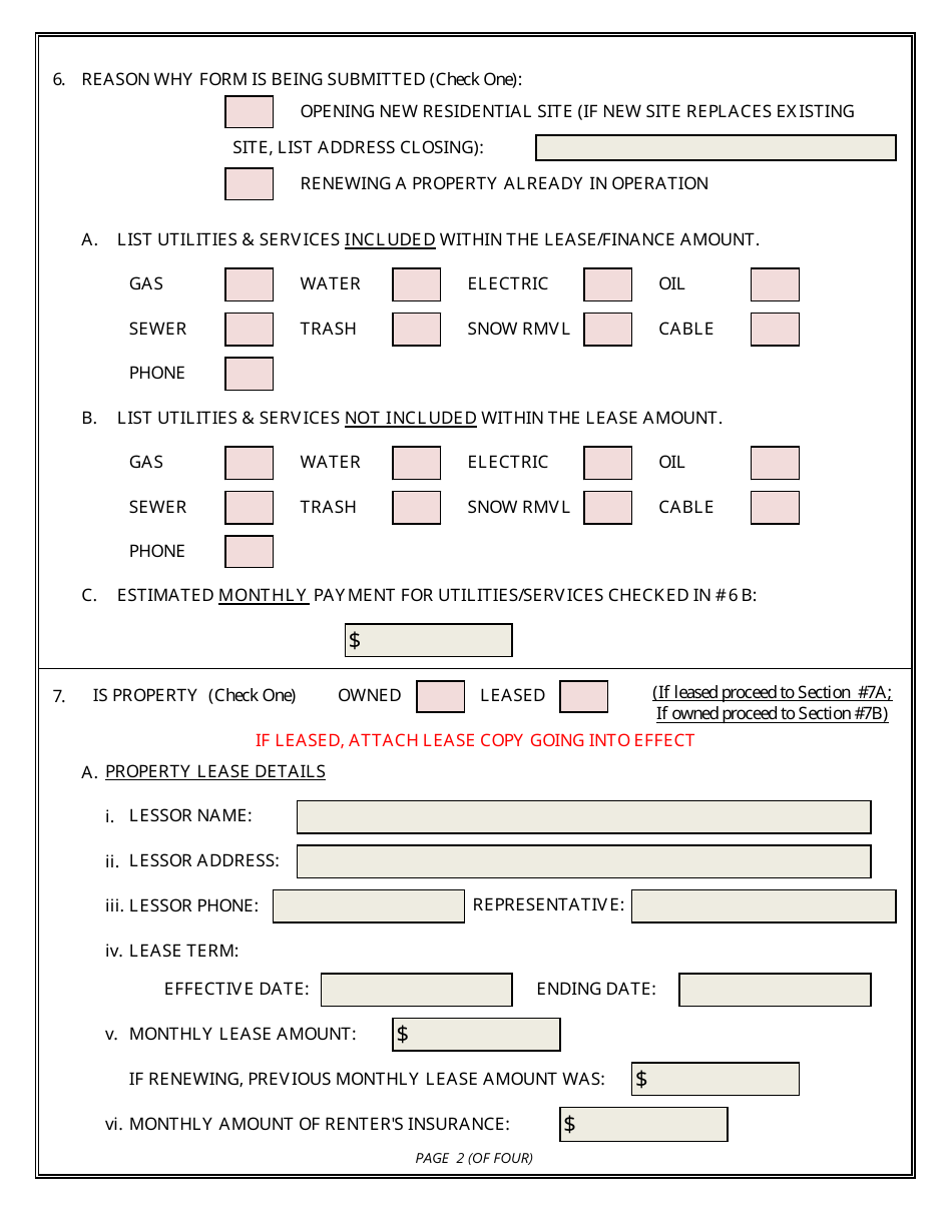 Residential Property Approval and Authorization Form - Delaware, Page 2
