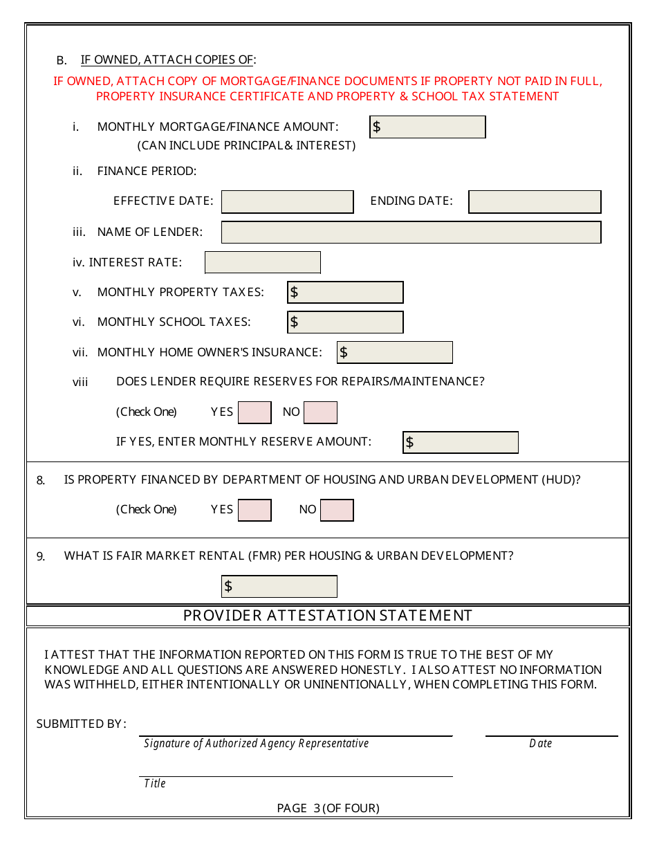 Residential Property Approval and Authorization Form - Delaware, Page 3