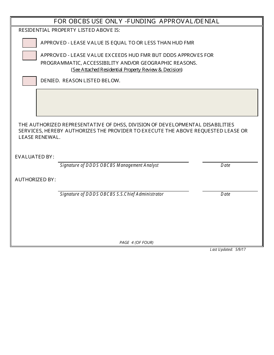 Residential Property Approval and Authorization Form - Delaware, Page 4