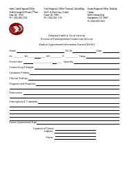 Medical Appointment Information Record [mair] Form - Delaware