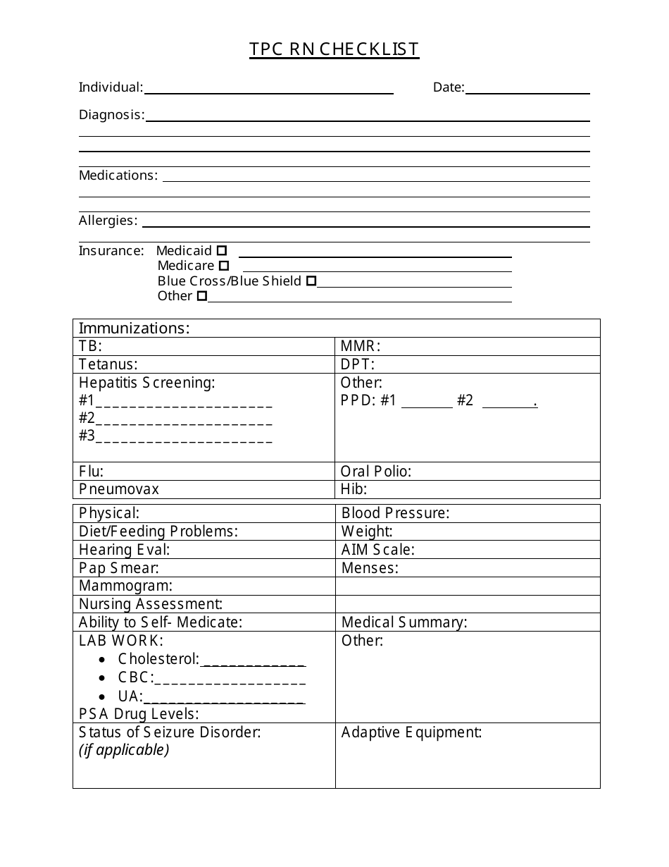 Tpc Rn Checklist - Delaware, Page 1