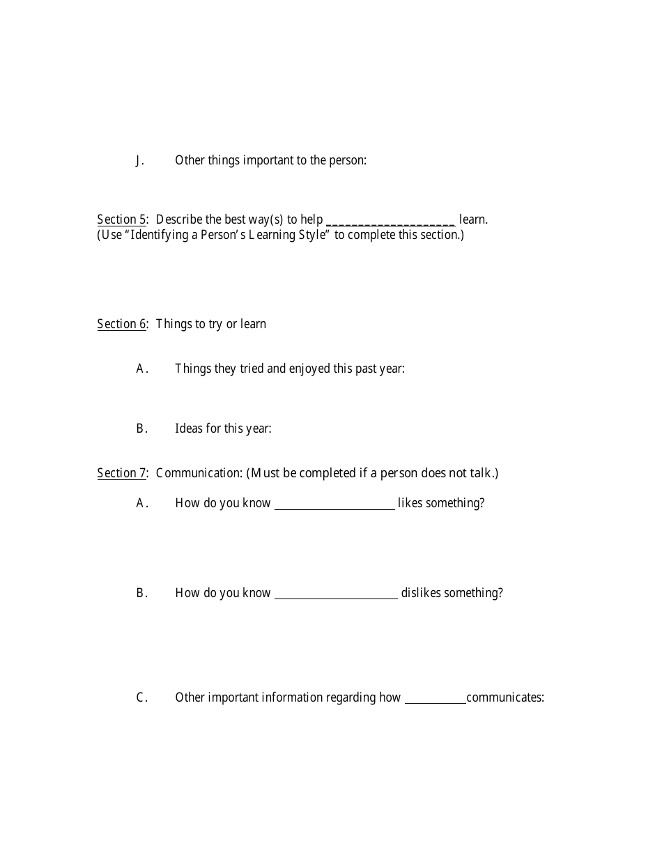 Elp Personal Profile Form - Delaware, Page 4