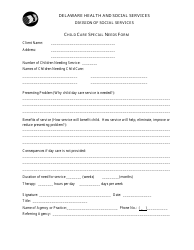 Form 611 Child Care Special Needs Form - Delaware, Page 2