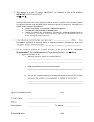 Medical Questionnaire in Support of Accommodation Request - Delaware, Page 2
