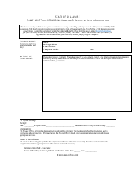 Document preview: Complaint Form Regarding Handling of Protected Health Information - Delaware