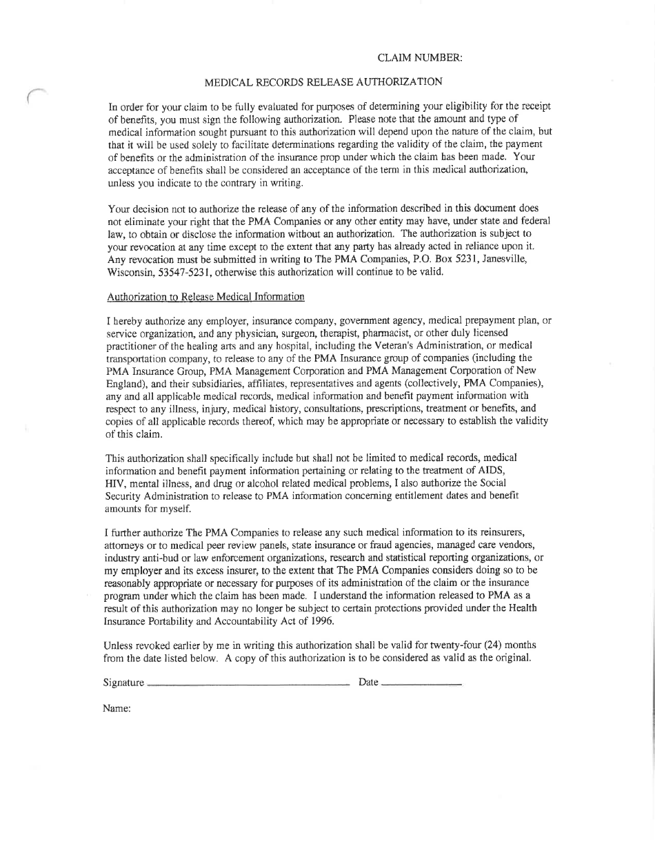 Medical Records Release Authorization Form - Delaware, Page 1