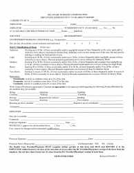 Employer&#039;s Modified Duty Availability Report Form - Delaware, Page 2
