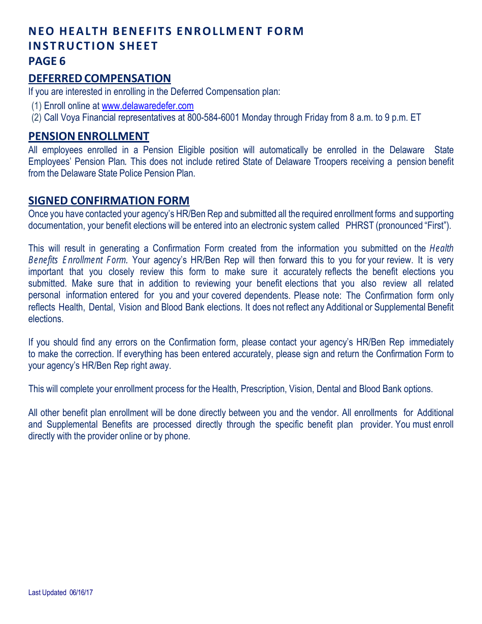 Health Benefits Enrollment Form - Delaware, Page 8