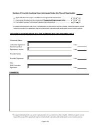 Consumer Placement, Job Coaching and Supported Employment Agreement Form - Delaware, Page 3