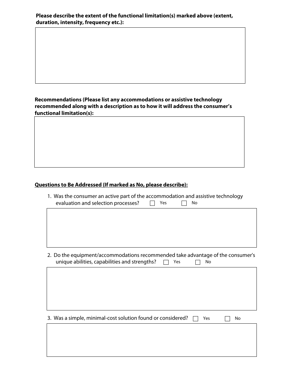 Assistive Technology and Accommodation(S) Assessment Form - Delaware, Page 2