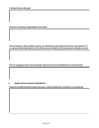 Community Based Work Assessment Form - Delaware, Page 2