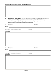 Community Based Work Assessment Form - Delaware, Page 3