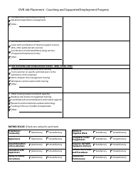 Dvr Job Placement - Coaching and Supported Employment Progress Report Form - Delaware, Page 3