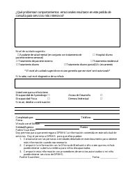 Pedido De Consulta Para Servicios De Admision, Nivel De Servicios Mas Elevado - Delaware (Spanish), Page 4