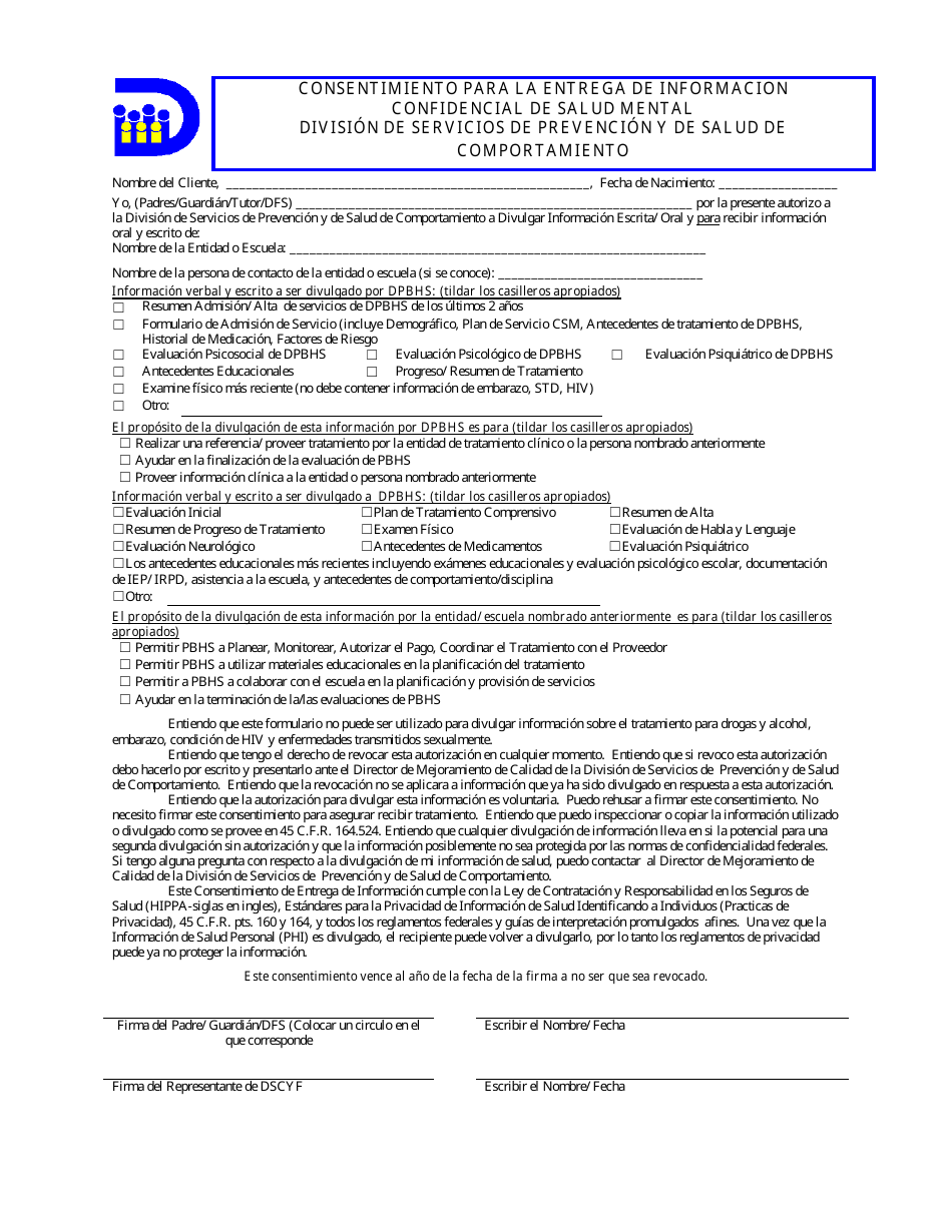 Pedido De Consulta Para Servicios De Admision, Nivel De Servicios Mas Elevado - Delaware (Spanish), Page 6