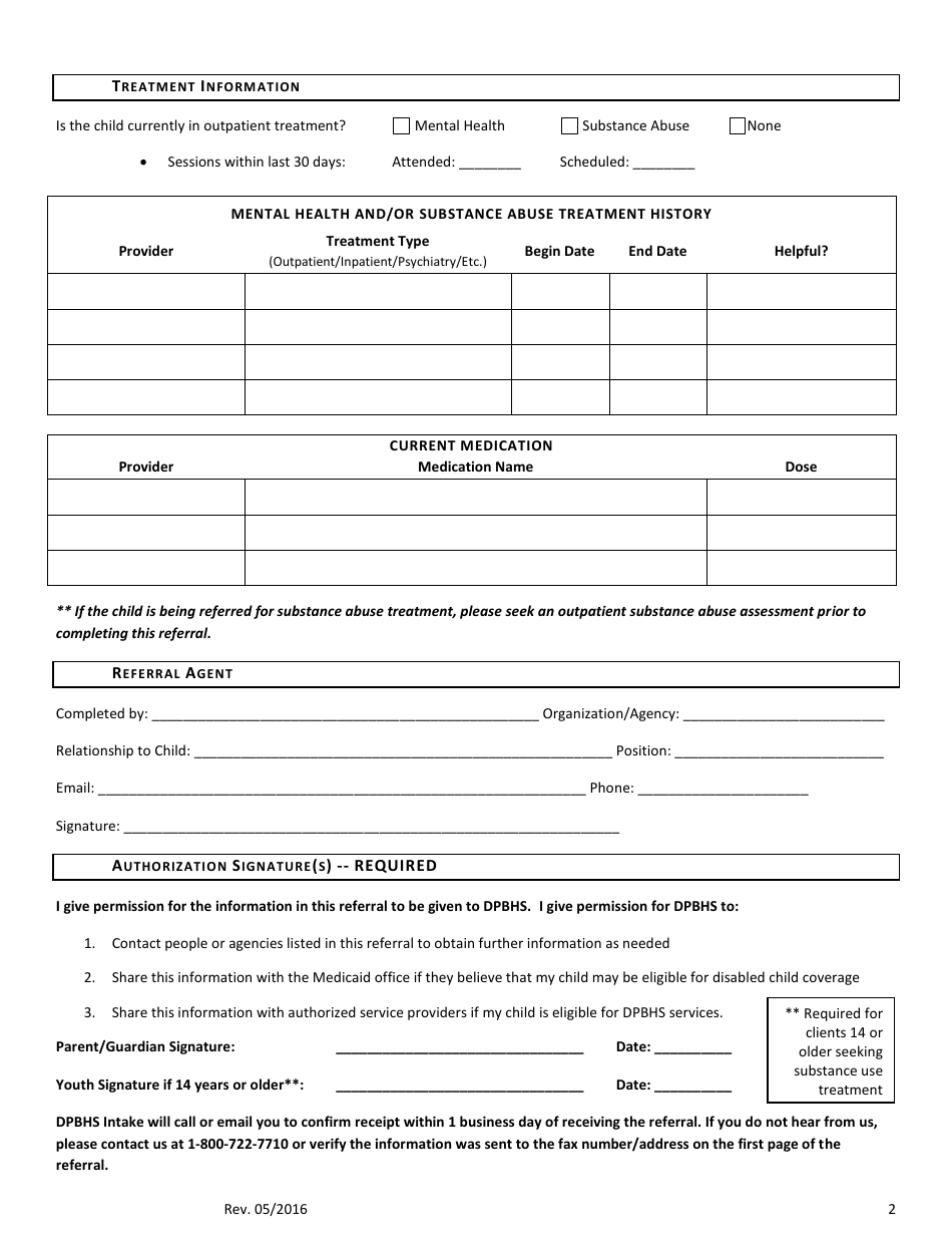 Intake Higher Level of Care Referral - Delaware, Page 3