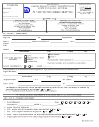 Application for License Exemption - Delaware