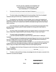 Statement of Adoption of Transparency and Sustainability Standards - Delaware, Page 3