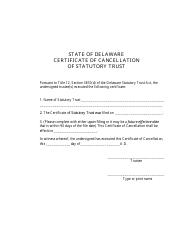 Certificate of Cancellation of Statutory Trust - Delaware, Page 2