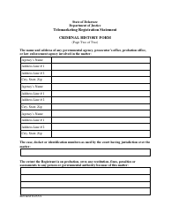 Criminal History Form - Telemarketing Registration Statement - Delaware, Page 2