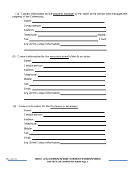 Contact and Complaint Form - Common Interest Community - Delaware, Page 6