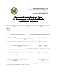 Naloxone Rebate Request Form for Government or Public Entitles - Delaware
