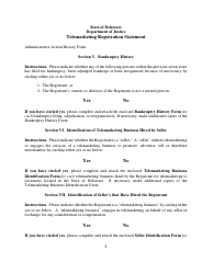 Telemarketing Registration Statement Form - Delaware, Page 4