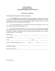 Telemarketing Registration Statement Form - Delaware, Page 7