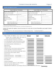 Formulario General De Admision - Delaware (Spanish), Page 2