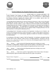 Document preview: Form DACS-11069 Florida Champion Tree Program Property Owner's Agreement - Florida