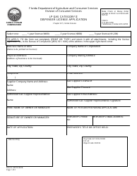 Document preview: Form FDACS-03579 Lp Gas Category II Dispenser License Application - Florida