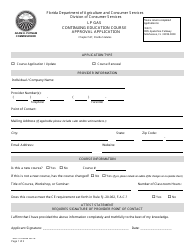 Document preview: Form FDACS-03586 Lp Gas Continuing Education Course Approval Application - Florida