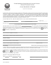 Document preview: Form FDACS-03588 Lp Gas Insurance Affidavit - Florida