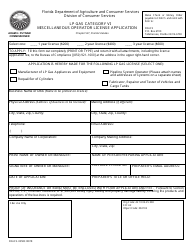 Document preview: Form FDACS-03583 Lp Gas Category VI Miscellaneous Operator License Application - Florida