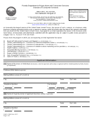 Form FDACS-10991 Military Veteran Fee Waiver Request - Florida