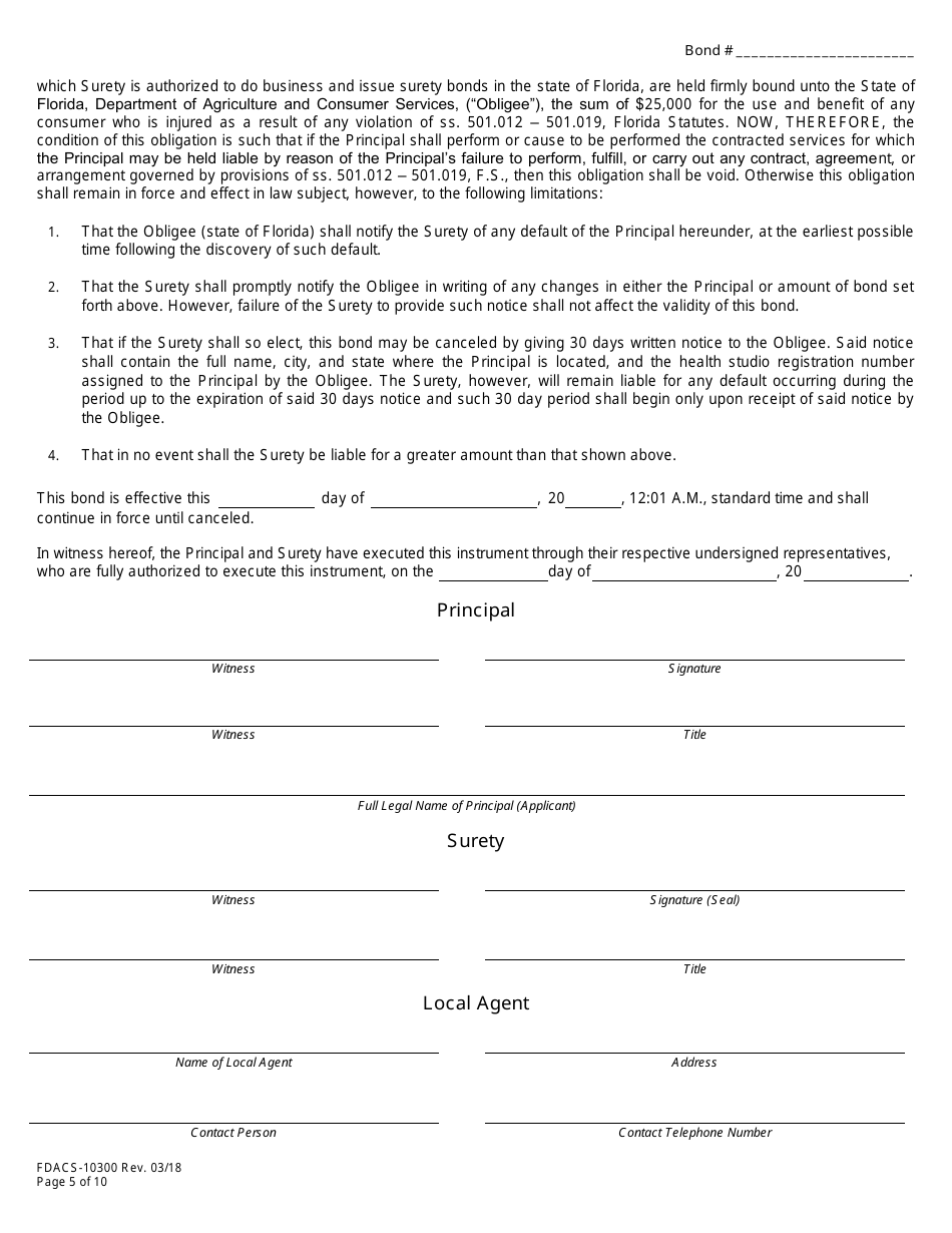 Form FDACS-10300 Health Studio Registration Application - Florida, Page 11
