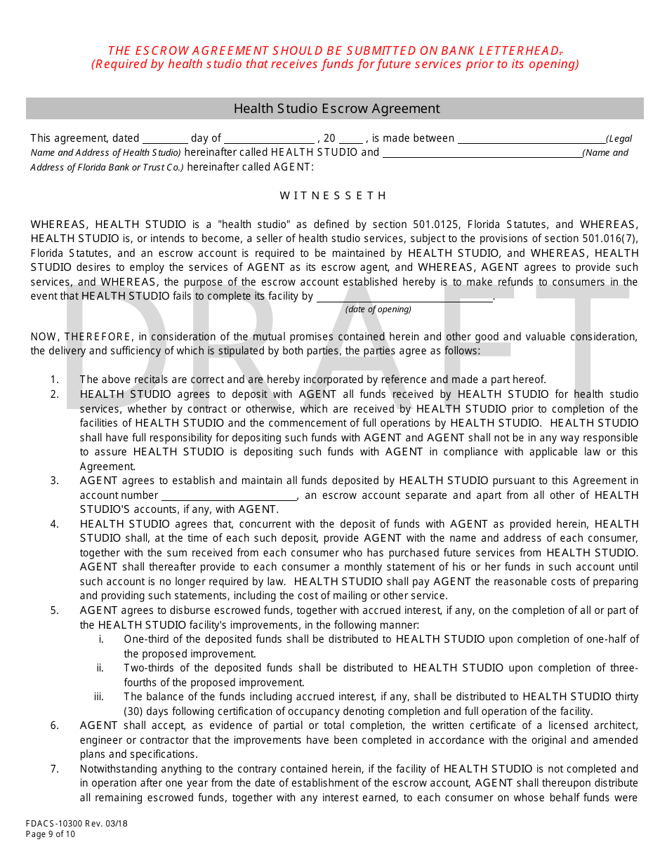 Form FDACS-10300 Health Studio Registration Application - Florida, Page 15