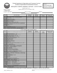Document preview: Form FDACS-13650 Mosquito Control Monthly Report - State Funds - Florida