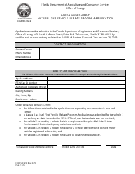 Form FDACS-01613 Local Government Natural Gas Vehicle Rebate Program Application - Florida
