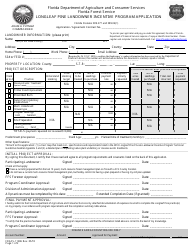 Document preview: Form FDACS-11386 Longleaf Pine Landowner Incentive Program Application - Florida