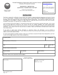 Form FDACS-03524 Odorizers / Importers Quarterly Remittance Report - Florida