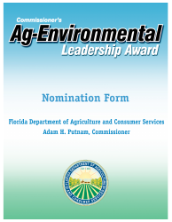 Document preview: Form FDACS-01795 Nomination for the Commissioner's Annual Agricultural-Environmental Leadership Award - Florida